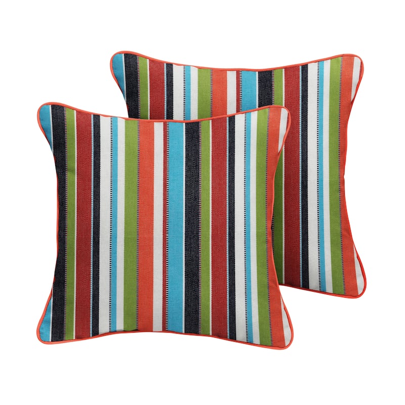 Sunbrella Carousel Confetti/ Canvas Melon Indoor/ Outdoor Pillow Set
