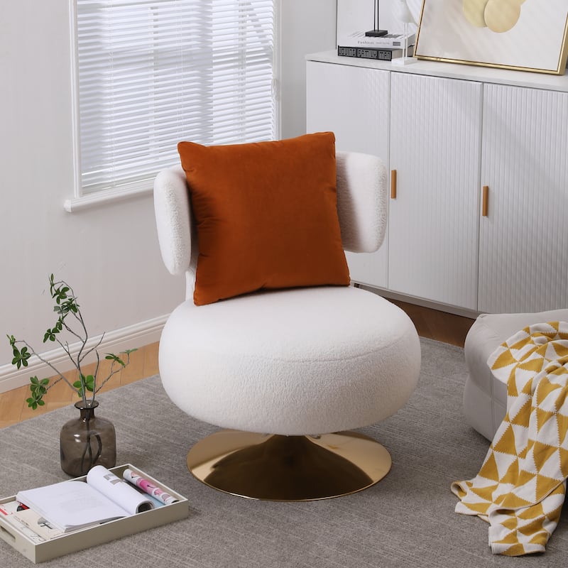 Swivel Accent Chair for Living Room Bedroom - White