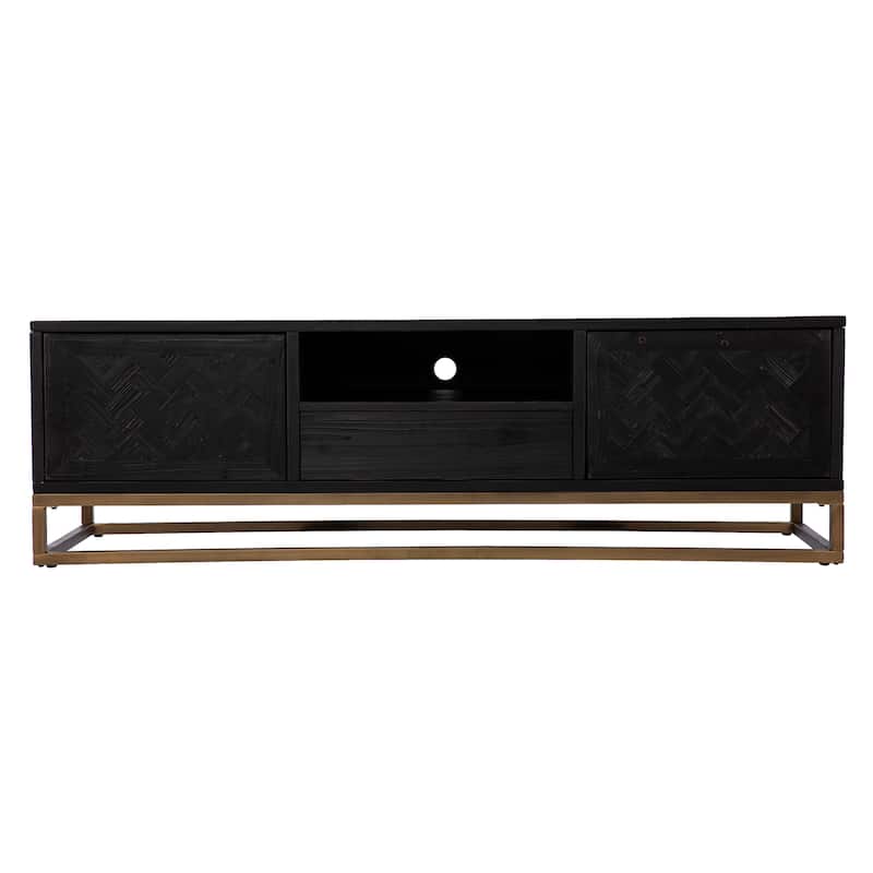 SEI Furniture Delgany Contemporary Black Media TV Stand for TV's up to 63"