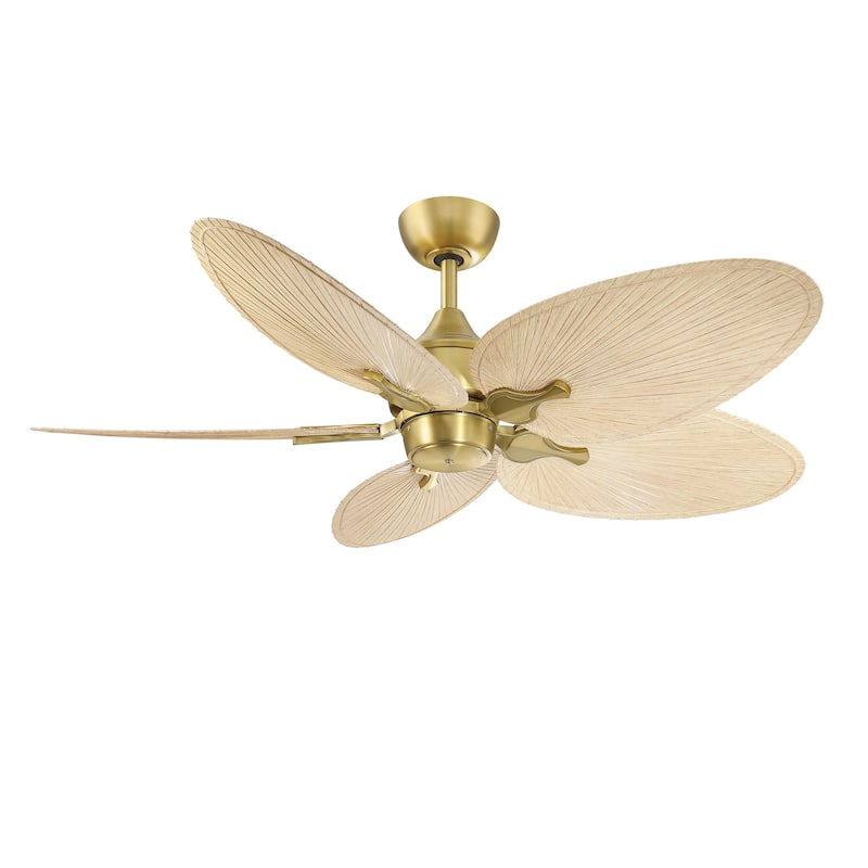 Islander DC 22 inch Indoor/Outdoor Ceiling Fan Narrow Oval Palm-Inspired Blades - Set of 5