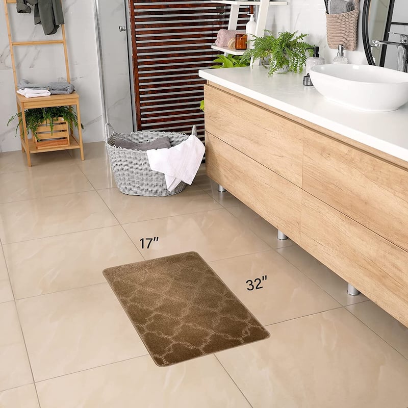 Machine Washable Kitchen & Bathroom Mat, Slip Resistant Backing