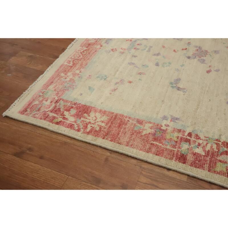 Hand Knotted Oriental 100% Wool Carpet Traditional Floral Beige & Ivories Ziegler Runner Rug - 8' 3'' X 2' 8''