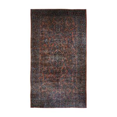 Hand Knotted Red Antique with Wool Oriental Rug (10'6" x 19'3") - 10'6" x 19'3"