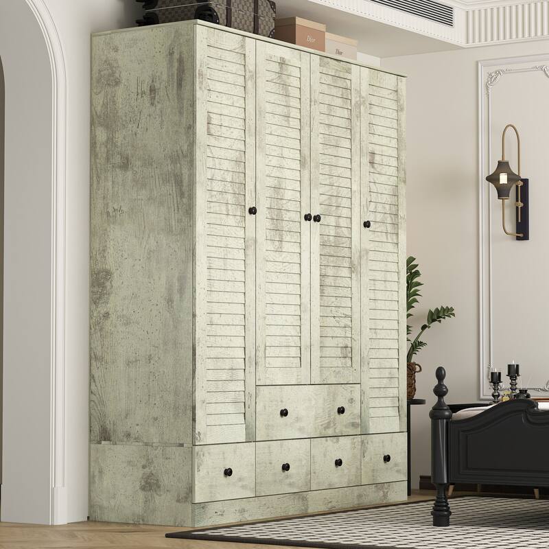 Contemporary Modern Freestanding Wardrobe Armoire Closet, 70", White