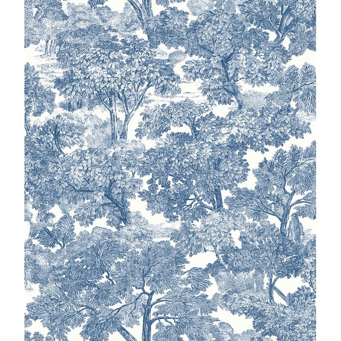Chesapeake Spinney Blue Toile Wallpaper - 20.5in x 396in x 0.025in