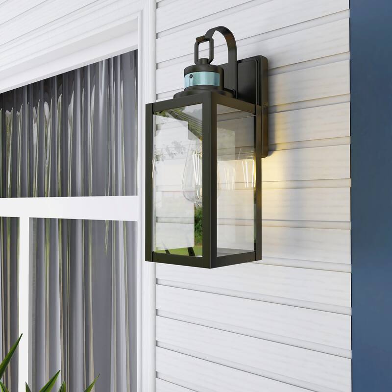 2 Pack 1-Light Motion Sensor Outdoor Wall Light - Matte Black