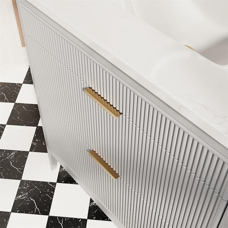 36'' Freestanding Single Sink Bathroom Vanity with Solid Wood