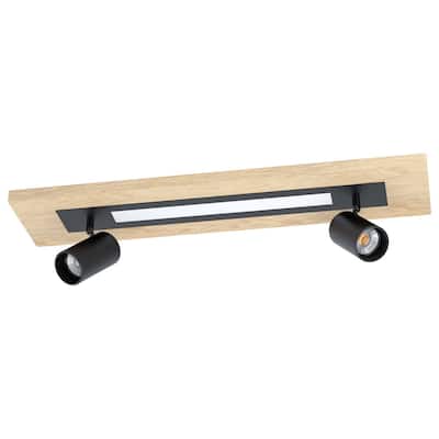 Torrestralle 2-Light Fixed Track Flush Wall Mount with LED Center Strip
