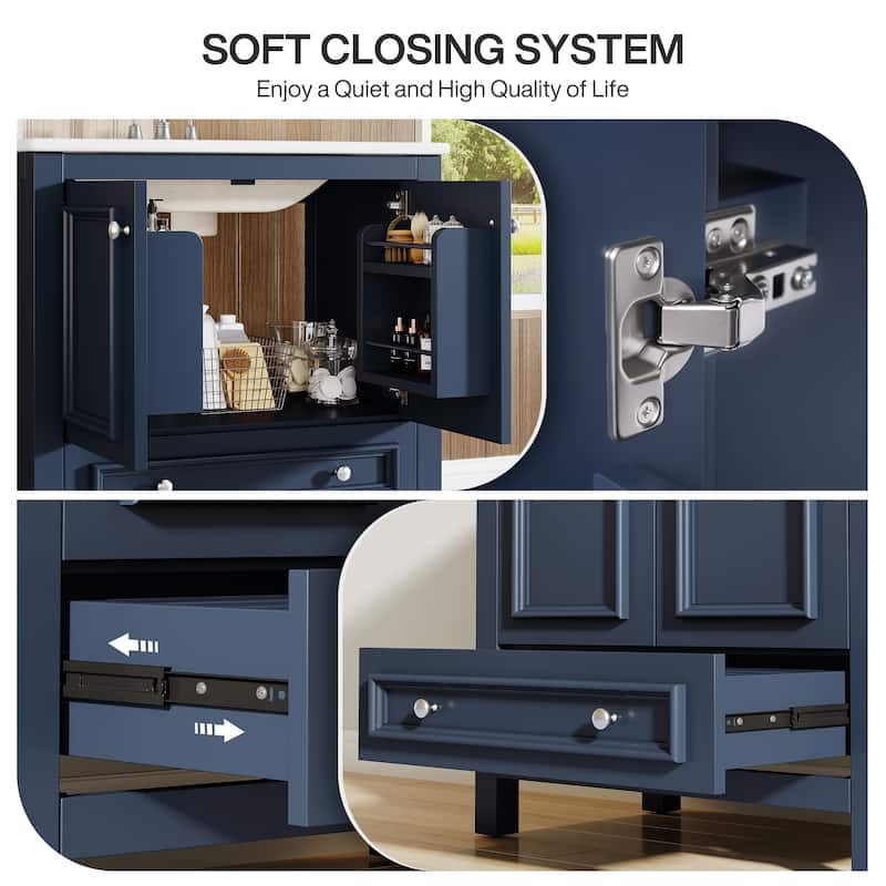 30 Inches Modern Bathroom Vanity with Sink & 1 Drawer, Vanities Cabinet