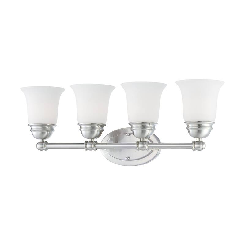 Elk Home Bella Brushed Nickel With White Glass 4 Light Vanity Light