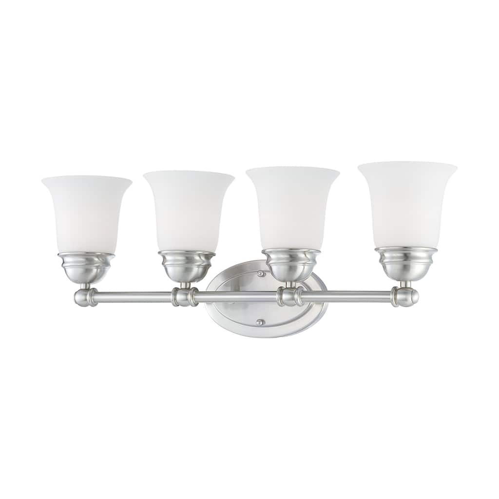 Elk Home Bella Brushed Nickel With White Glass 4 Light Vanity Light