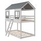 preview thumbnail 21 of 24, Twin Over Twin Bunk Bed With Roof,Window,Guardrail And Ladder