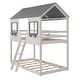 preview thumbnail 8 of 11, Twin Playhouse Bunk Bed with Roof & Guardrails