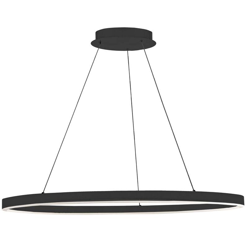 Vintage Chandelier 63W Matte Black Pendant Light - Dining Room, Kitchen, Foyer - 1.5