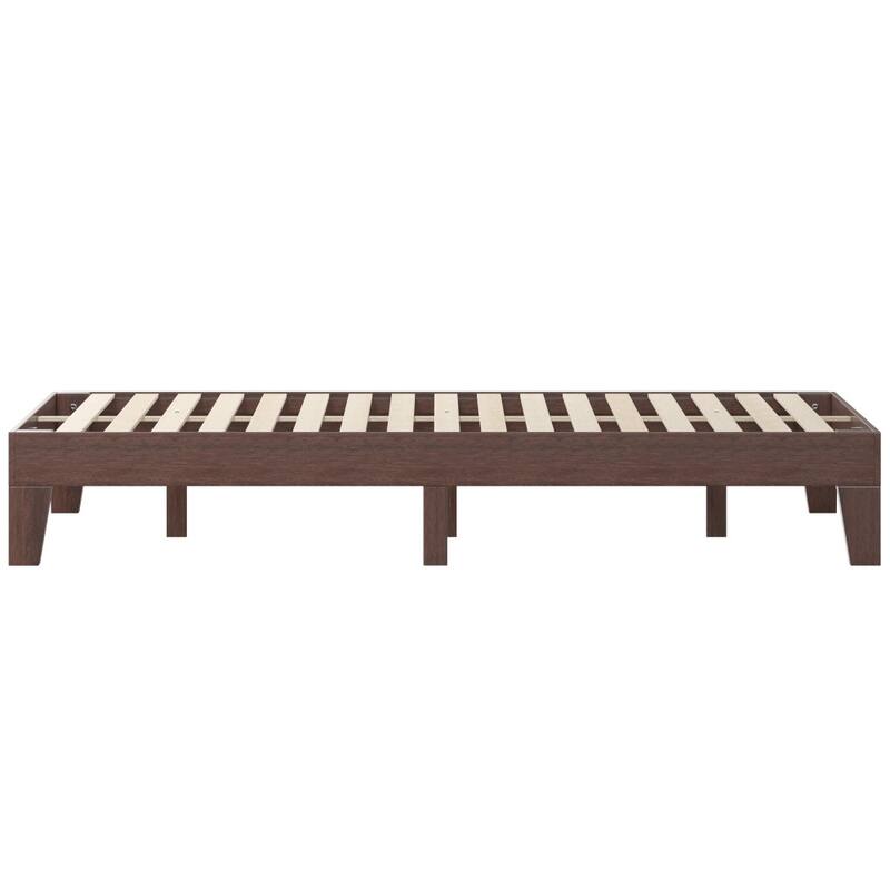 Wood Platform Bed with 14 Wooden Support Slats