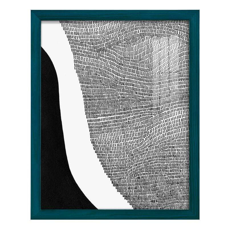 Black & White Abstract I -Framed Print w/glass-Cherry Red