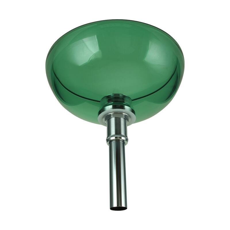 Green Tempered Glass Countertop Round Vessel Sink with Sink Drain - Green