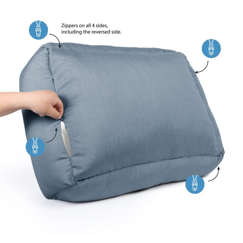Sunbrella Indoor/Outdoor Reversible Double Sided, Cuddler Dog Bed with Bumper