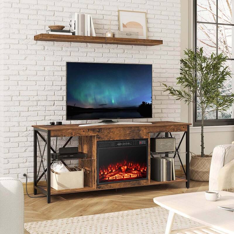 Costway 23" Electric Fireplace Insert with Remote Control Adjustable - See Details