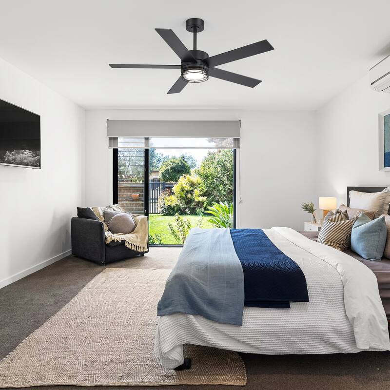 72/52-inch Reversible 8/5-Blade Dimmable LED Ceiling fan with Light and Remote