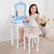 preview thumbnail 2 of 11, Children's Three-Sided Folding Mirror Dressing Table Chair