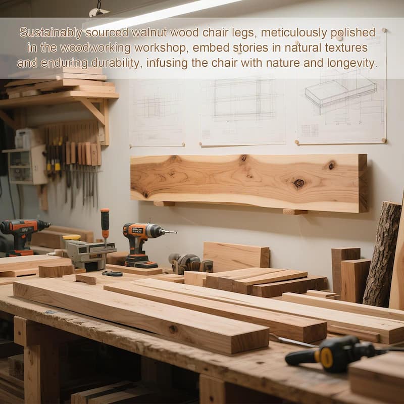 Flannelette Upholstered Dining Chair with Walnut Solid Wood Legs, Armless Chair Set of 2