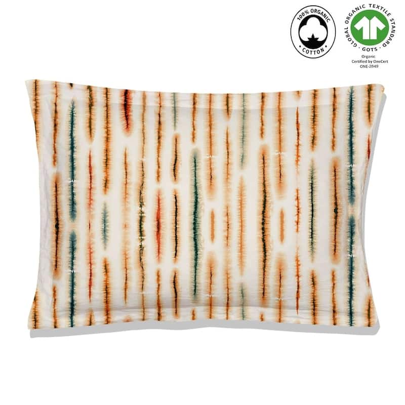 A1HC Reversible Print Organic Cotton Pillow Sham, GOTS Certified, Wrinkle Resistant, Long Staple Cotton, 21" x 30" (Set Of 2)