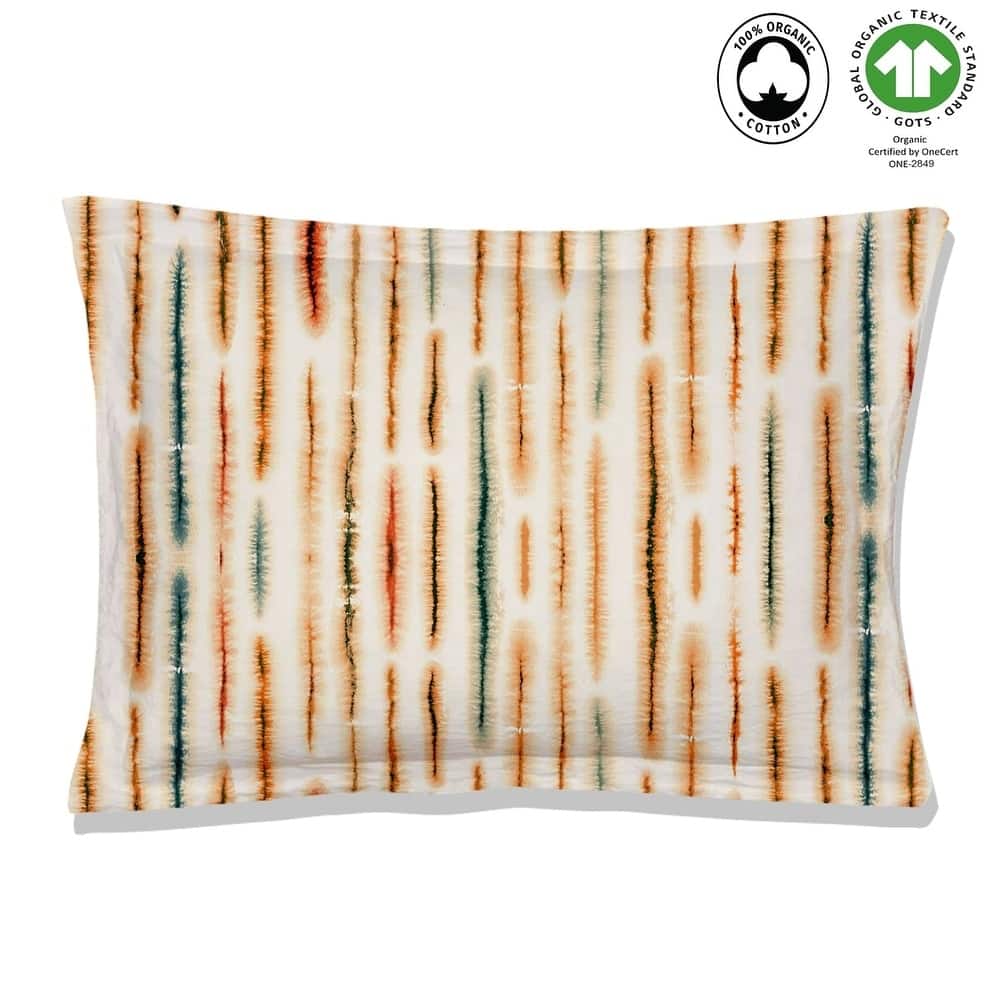 A1HC Reversible Print Organic Cotton Pillow Sham, GOTS Certified, Wrinkle Resistant, Long Staple Cotton, 21" x 30" (Set Of 2)