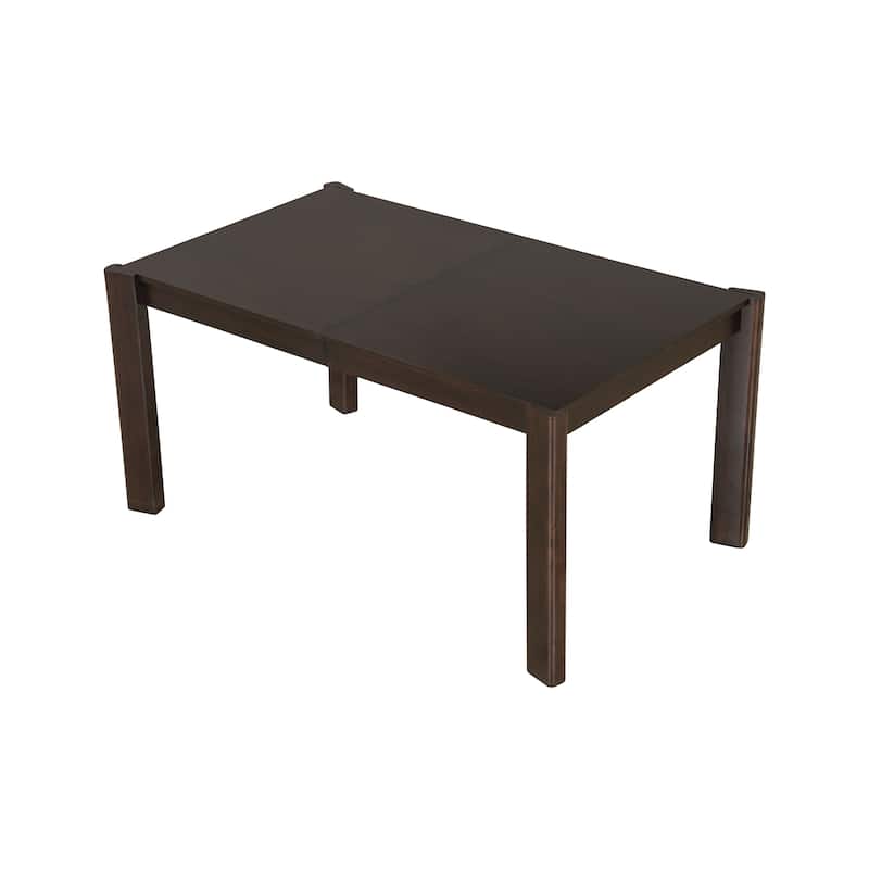 Expandable Farmhouse Modern Solid Wood Dining Table - Space-Saving Design in Walnut(59" to 73")