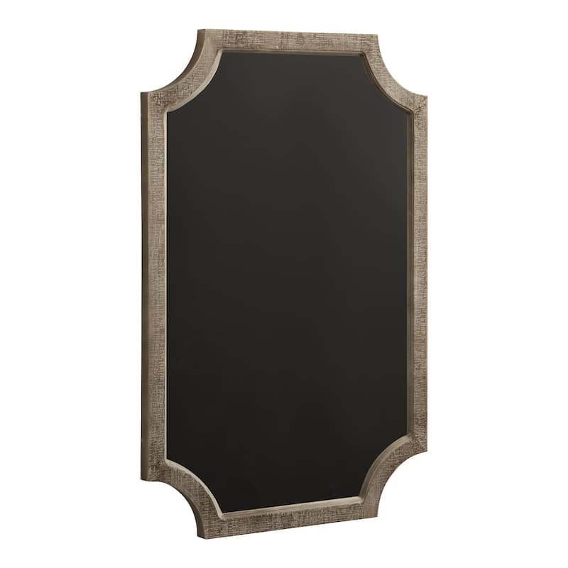 Kate and Laurel Hogan Framed Scallop Chalkboard - 24x36 - Rustic Brown