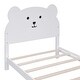 preview thumbnail 8 of 7, Twin Size Wood Platform Bed with Bear-Shaped Headboard, Footboard, and Wooden Support