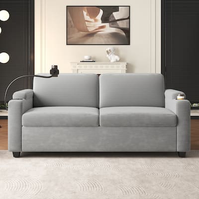 GDFStudio Emily Multifunctional Convertible Corduroy Sleeper Sofa for Small Spaces