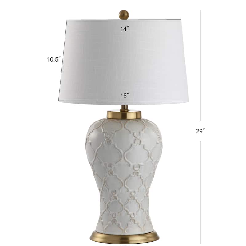 Julian 29" Ceramic LED Table Lamp, Cream by JONATHAN Y