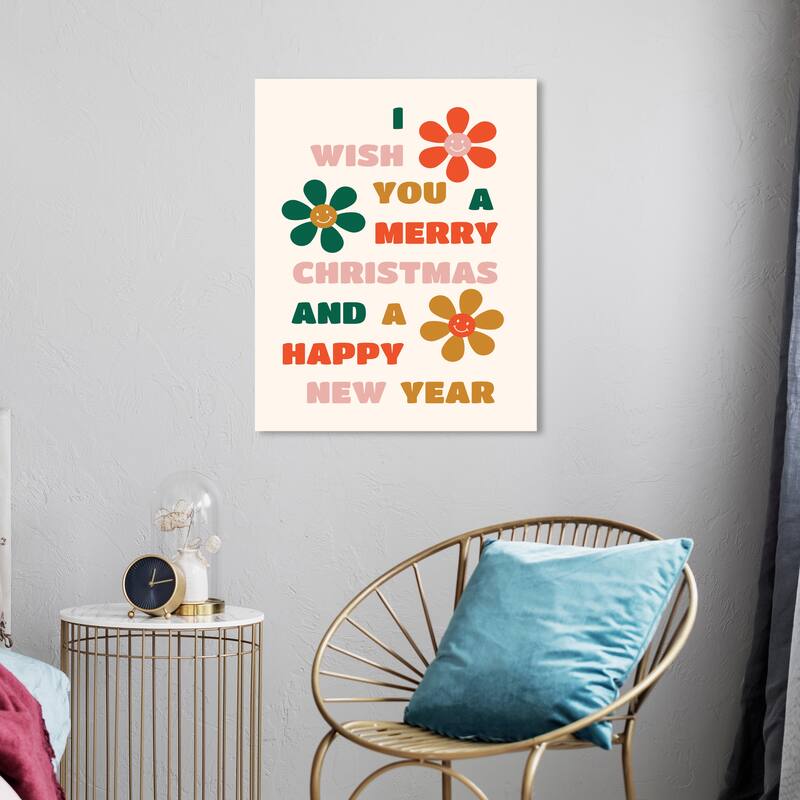 Wynwood Studio Canvas Holiday and Seasonal My Wish for You Red Modern & Contemporary Wall Art Canvas Print - 20 x 24