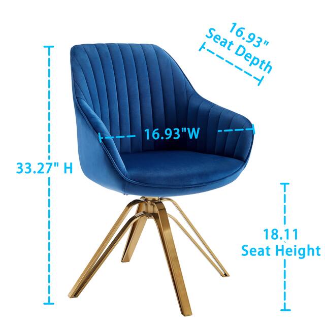 Art Leon Classical Swivel Office Accent Arm Chair with Golden Legs