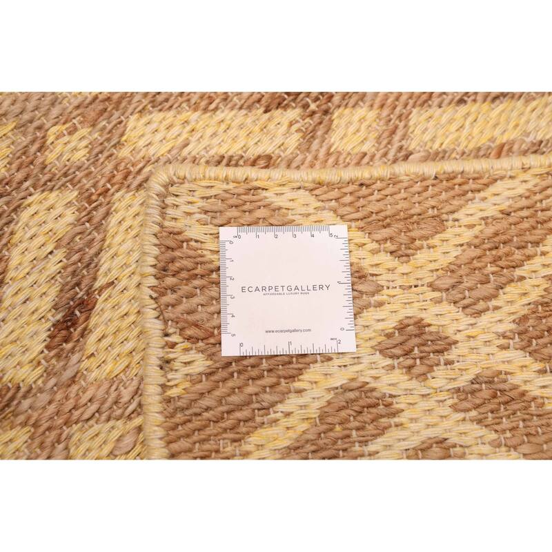 ECARPETGALLERY Flat-Weave Palas Denizli Light Gold Kilim - 5'3 x 7'6