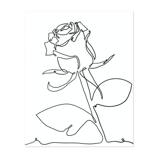 Rose Line Art Poster - Flower illustration