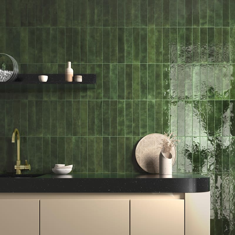Merola Tile Menorca Tourmaline 2-1/2" x 12-7/8" Ceramic Wall Tile