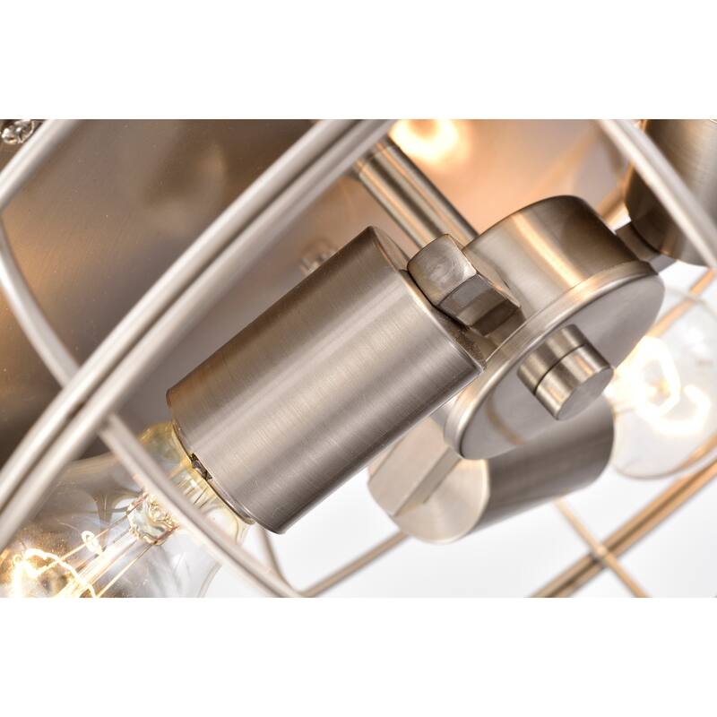 Antoine 3-Light Metal Dome Cage Flush Mount