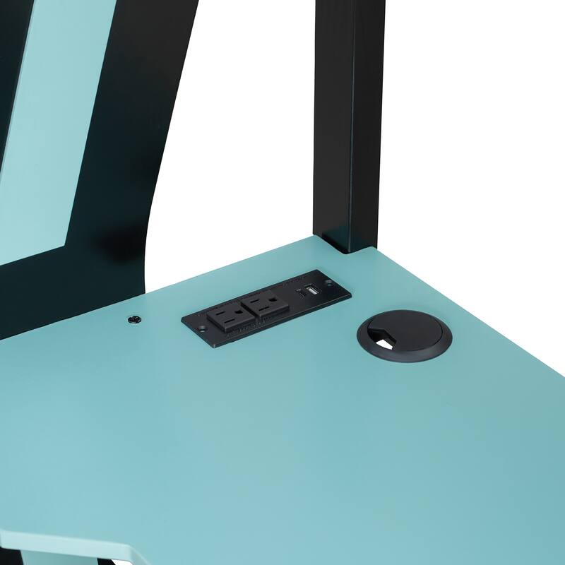 Full-Size Gaming Bunk Bed with RGB Desk, USB Charging & LED Light Strip by Harper&Bright Designs