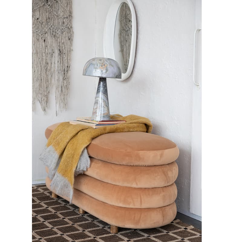 Hand-Woven Wool Wall Hanging with Wood Hanger, Natural