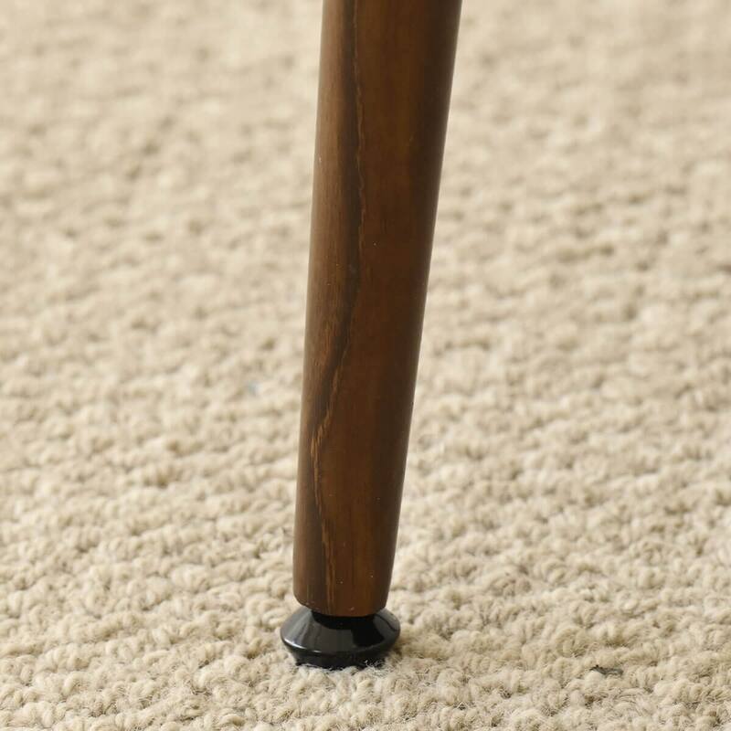 Modern Dining Set with Walnut Look Table and Upholstered Chairs for 4