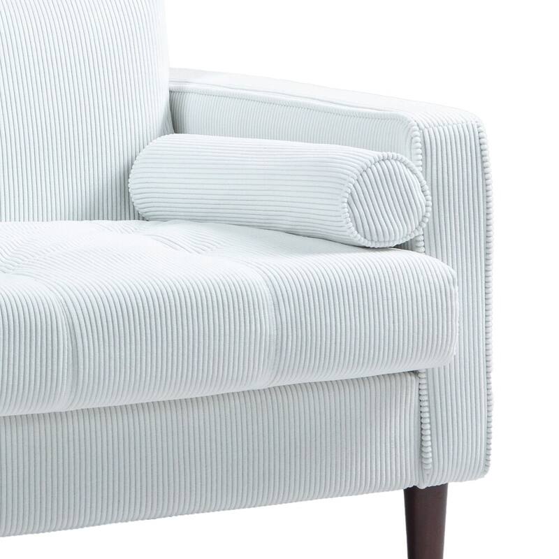 2 Set Upholstered Wide Comfy Accent Club Chair with Wood Leg - 34.6" W x 30.6" D x 28.7" H