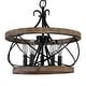 preview thumbnail 7 of 22, Bella Depot 5-Light Rustic Cage Wood Chandelier Dimmable Lighting, 15.7" Adjustable Farmhouse Pendant Light for Kitchen Island