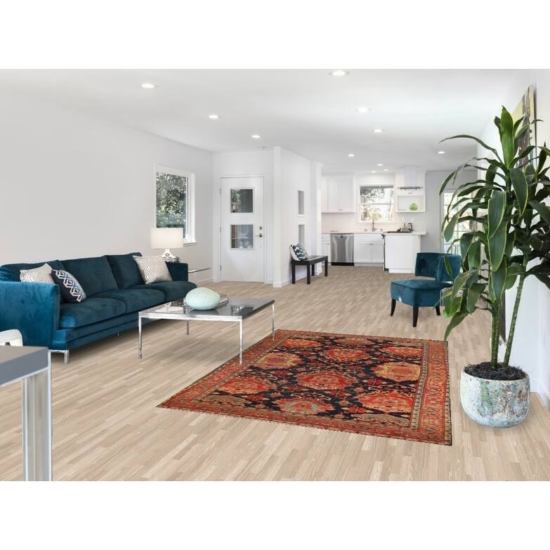 Pre-1900 Antique Sultanabad Persian Area Rug Hand-Knotted Wool Carpet - 4'9"x 6'8"