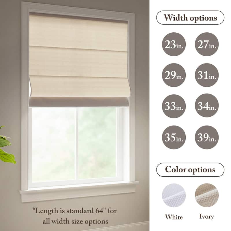 Madison Park Galen Matte Cordless Roman Blind Galen Matte fabric - 27" x 64"