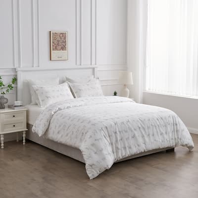 Printed Design Cotton Collection 400 Thread Count Grey Dog Duvet Set