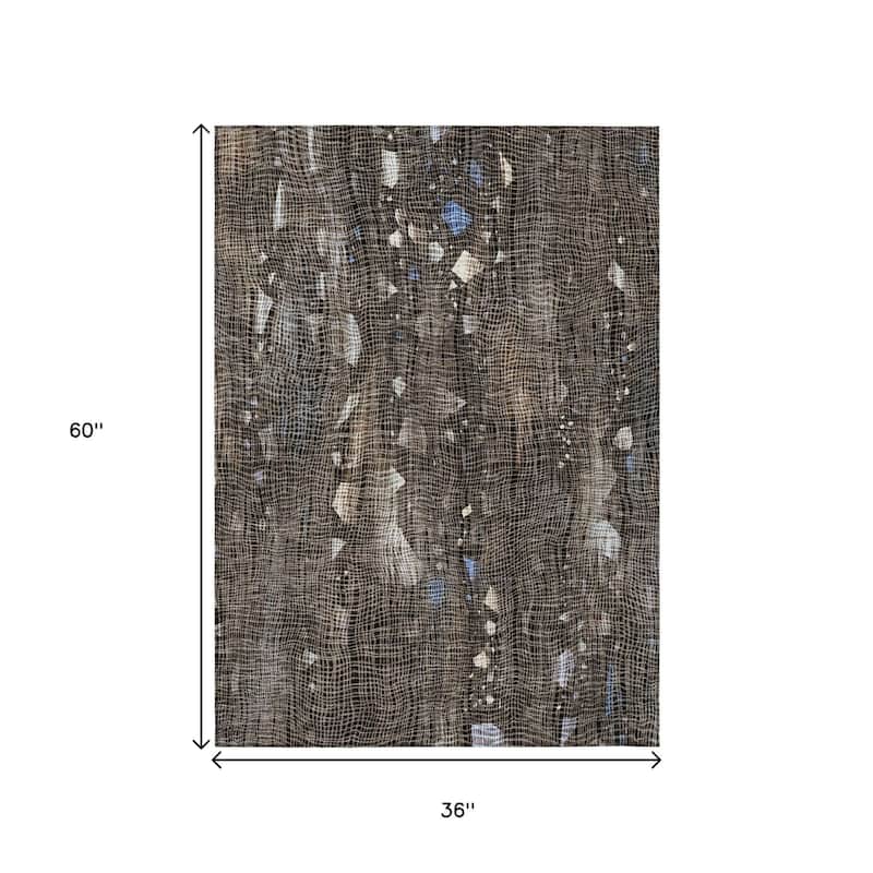 HomeRoots Abstract Transitional Rectangle Outdoor Rug