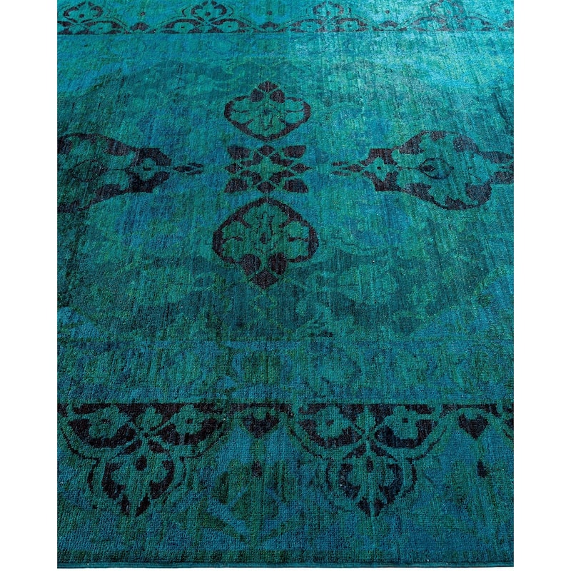 Overdyed, One-of-a-Kind Hand-Knotted Area Rug - Green - 5' 10" x 9' 1"