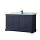 Option Dark Blue / White Carrara Marble Top / Matte Black